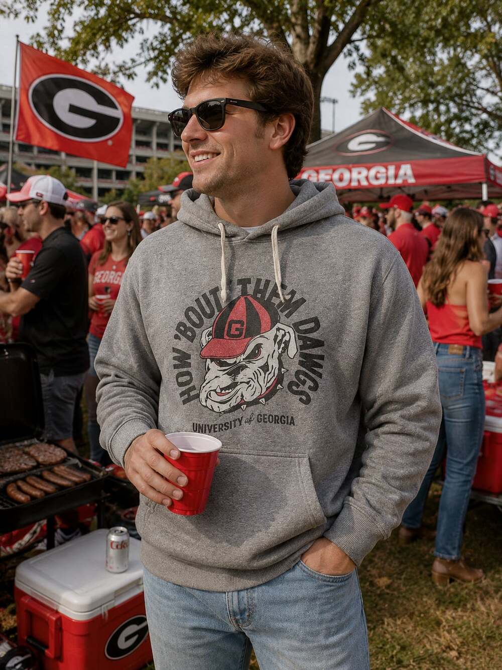 Homefield University of Georgia How 'Bout Them Dawgs Hoodie Size L